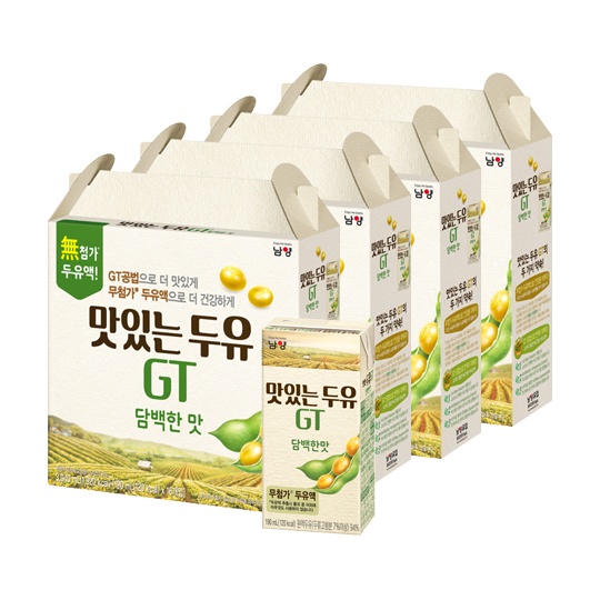 [3+1박스] 맛있는 두유 GT 담백한맛 190ml*16개*4박스