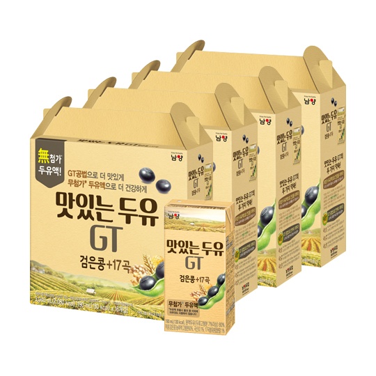 [3+1박스] 맛있는 두유 GT 검은콩+17곡 190ml*16개*4박스