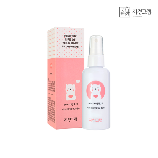 자연그램 특허받은 어린이 전용 살균소독제 베이비앤토이 80ml