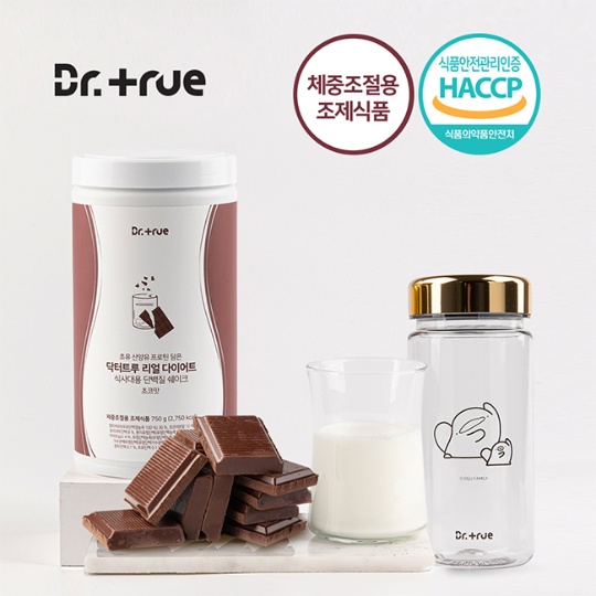 닥터트루 초유 산양유 프로틴 리얼 다이어트 식사대용 단백질 쉐이크 초코맛 750g + 보틀선택