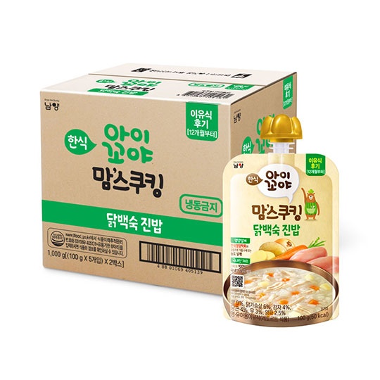 아이꼬야 맘스쿠킹 이유식 닭백숙 진밥 (12개월부터) 100g * 10입